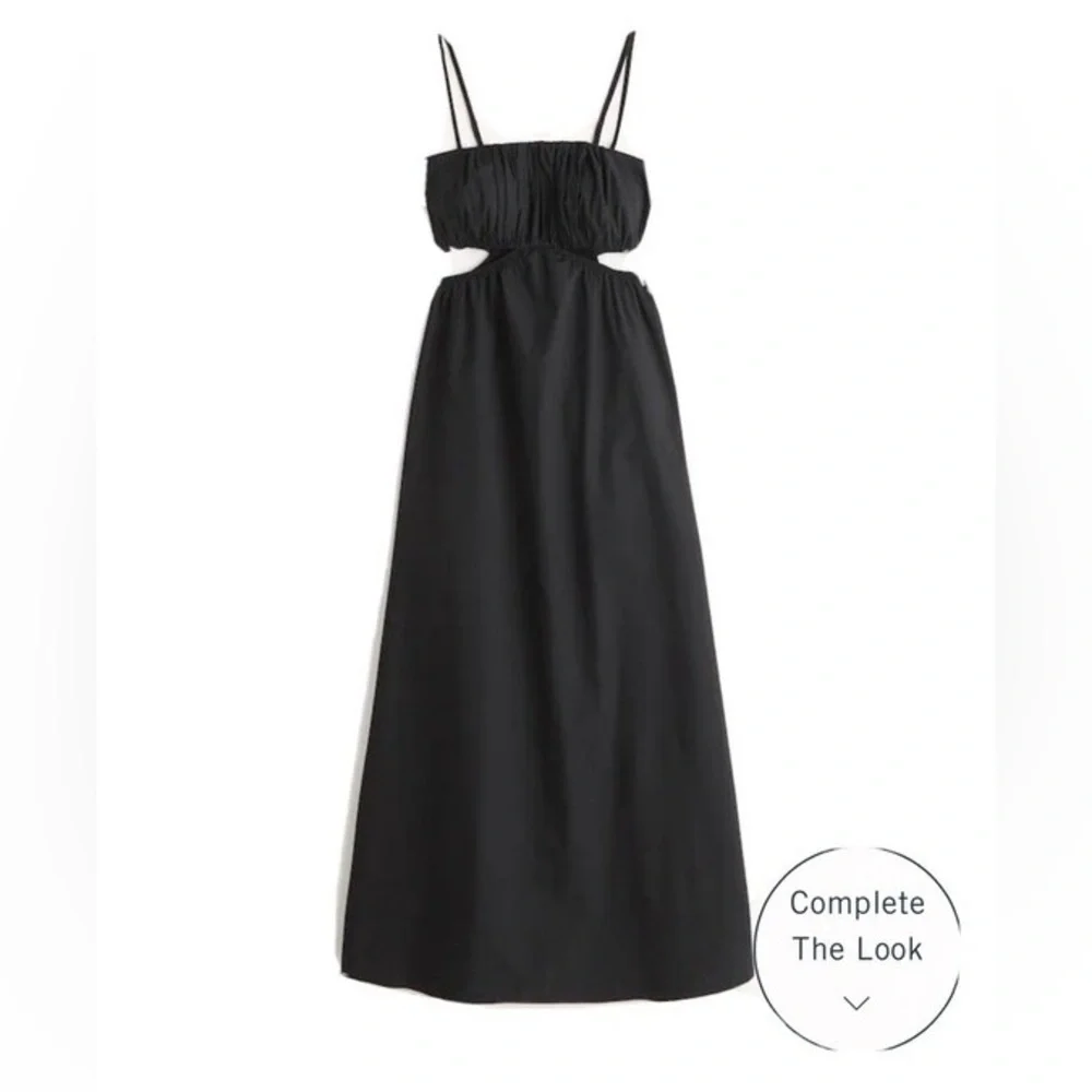 Abercrombie Bubble Top Cutout Black Maxi Dress Women's Medium